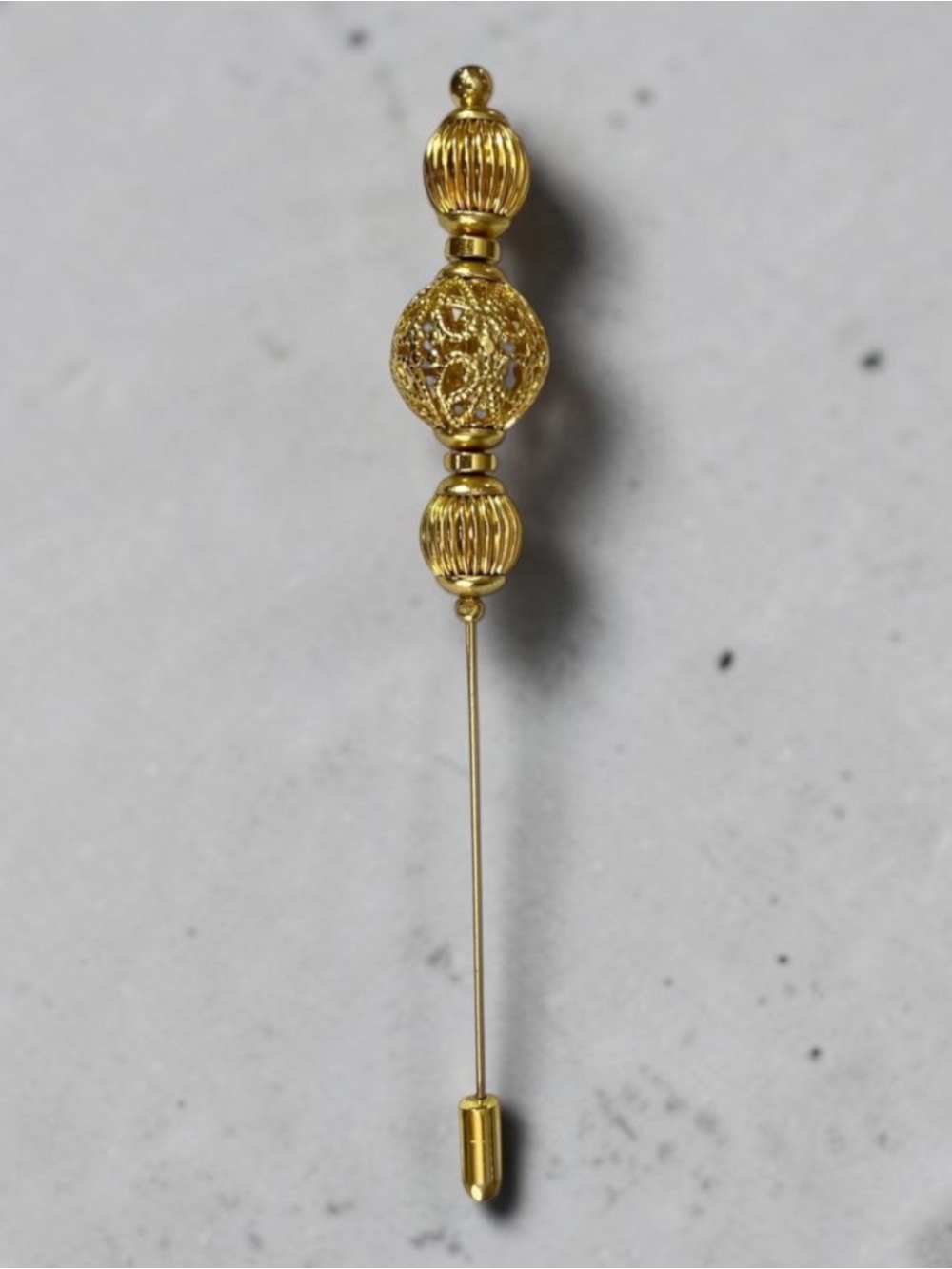 Vintage Goldtone Stick Pin Brooch Lapel Pin Hat Pin Coat Pin